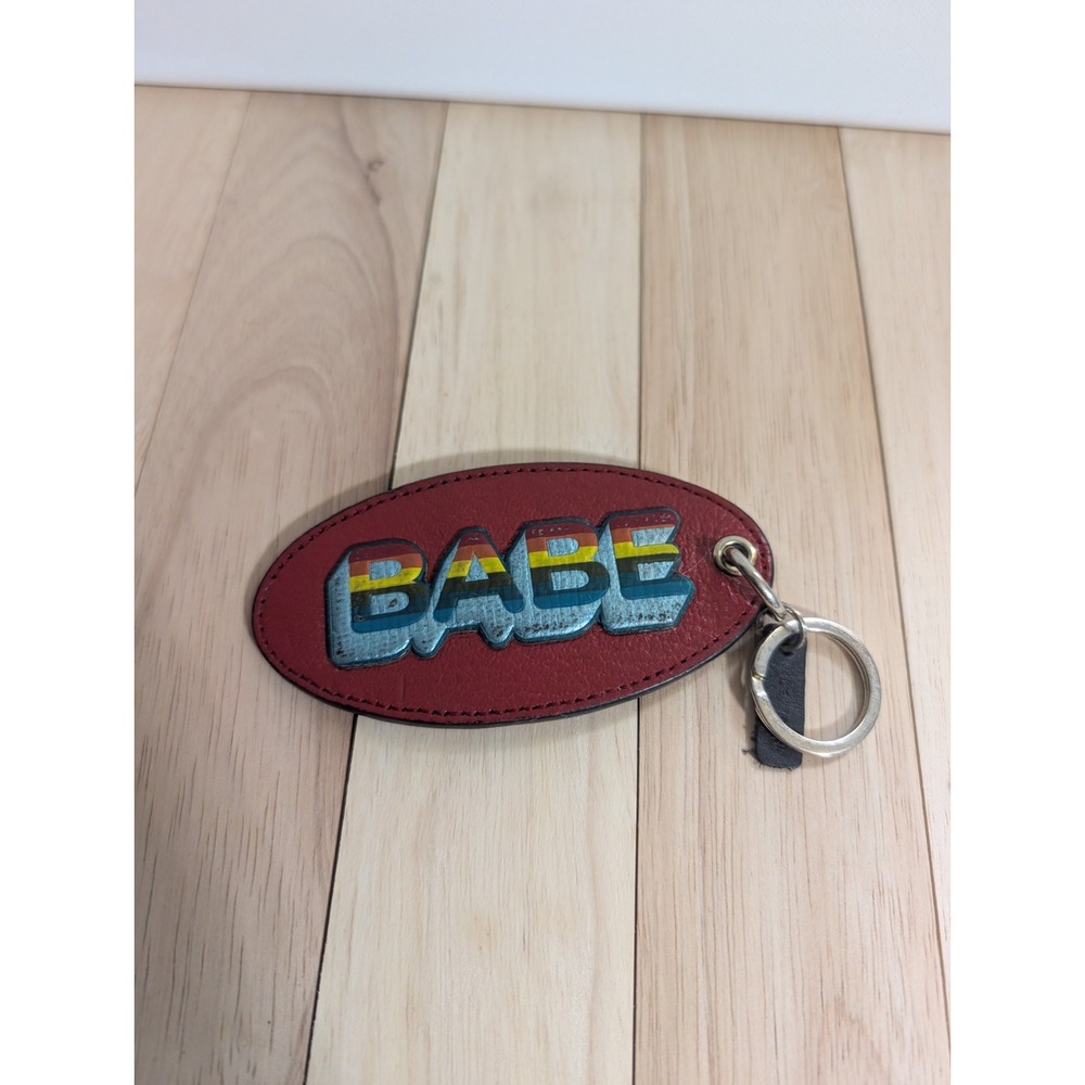 Anya Hindmarch Bespoke Leather Charm BABE G Keyring Chaos Goatskin Metallic Blue